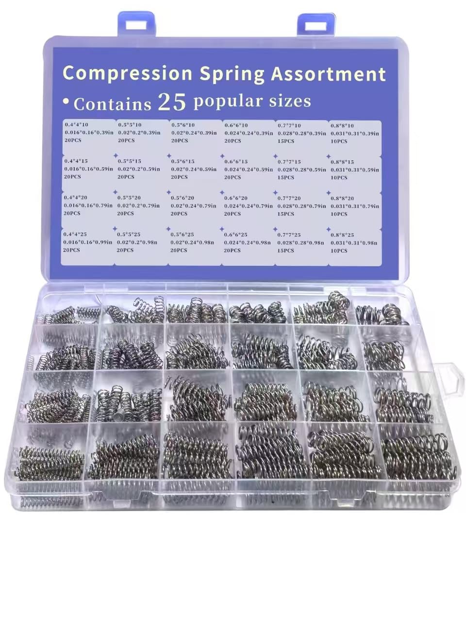 Compression Springs Assortment Kit, 420 Pcs 24 Different Sizes Stainless Steel Springs, Spring Assortment for Shop and Home Repairs