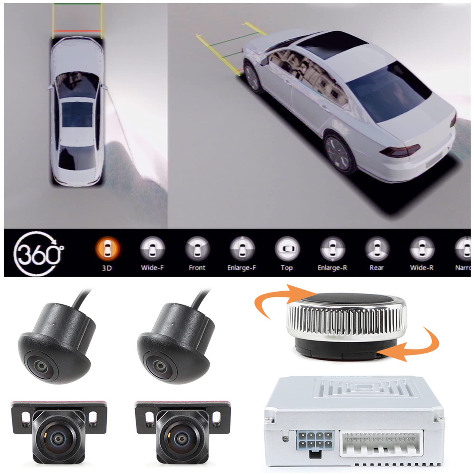 Telecamera di Parcheggio di Telecamere Circostanti a 360 Gradi Visione Notturna Impermeabile 170 ° Grandangolare Universale per la Retromarcia