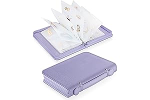 SKYREH Zippered Earring Organizer with 48 Compartments and PVC Bags