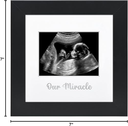 Miniatura 9 de Americanflat Sonogram - Marco de fotos con vidrio inastillable, marco de ultrasonido de 7 x 7 pulgadas para ecografías de 3 x 4 con alfombrillas