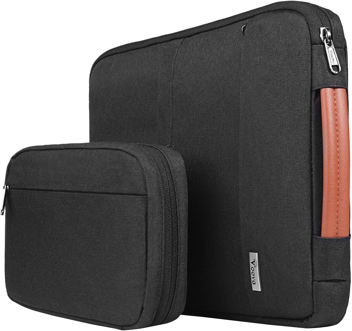 Voova 14 15 15.6 Inch Laptop Sleeve Bag Cover Special Design Waterproof Computer Protective Carry Case with Detachable Accessory Pocket Compatible with MacBook Pro Retina 15", Asus, Black