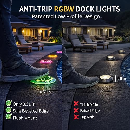 Miniatura 4 de Luces Solares para Muelle, 48 LEDs que Cambian de Color, Luz de Disco Súper Brillante para Entrada de Vehículos, Exterior Resistente al Agua, Perfil