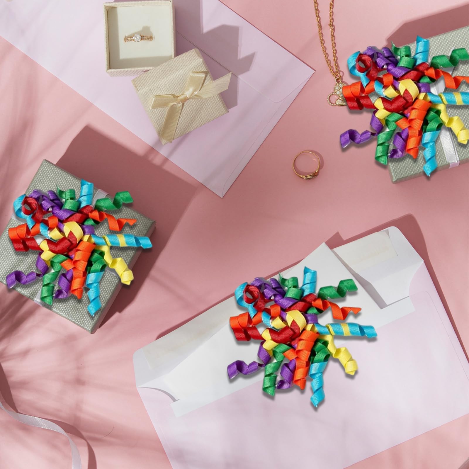 Fleymu 6 Rotoli Nastro Regalo Autoadesivo – Fiocchi Colorati Per Matrimoni, Compleanni E Feste