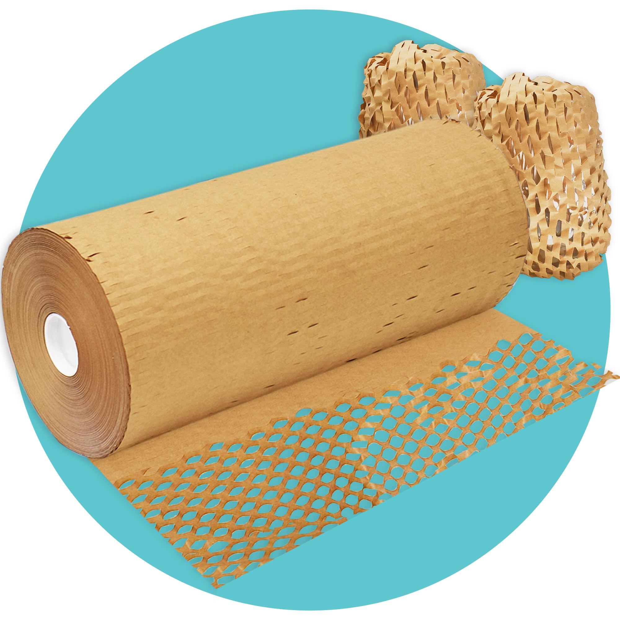 Triplast Brown ECO Honeycomb Wrapping Paper (2 Rolls, 38cm x 250m) - Plastic-Free Bubble Wrap Alternative - Brown Packing Paper for Moving House - Hive Cushioning Wrap for Gifts & Fragile Items