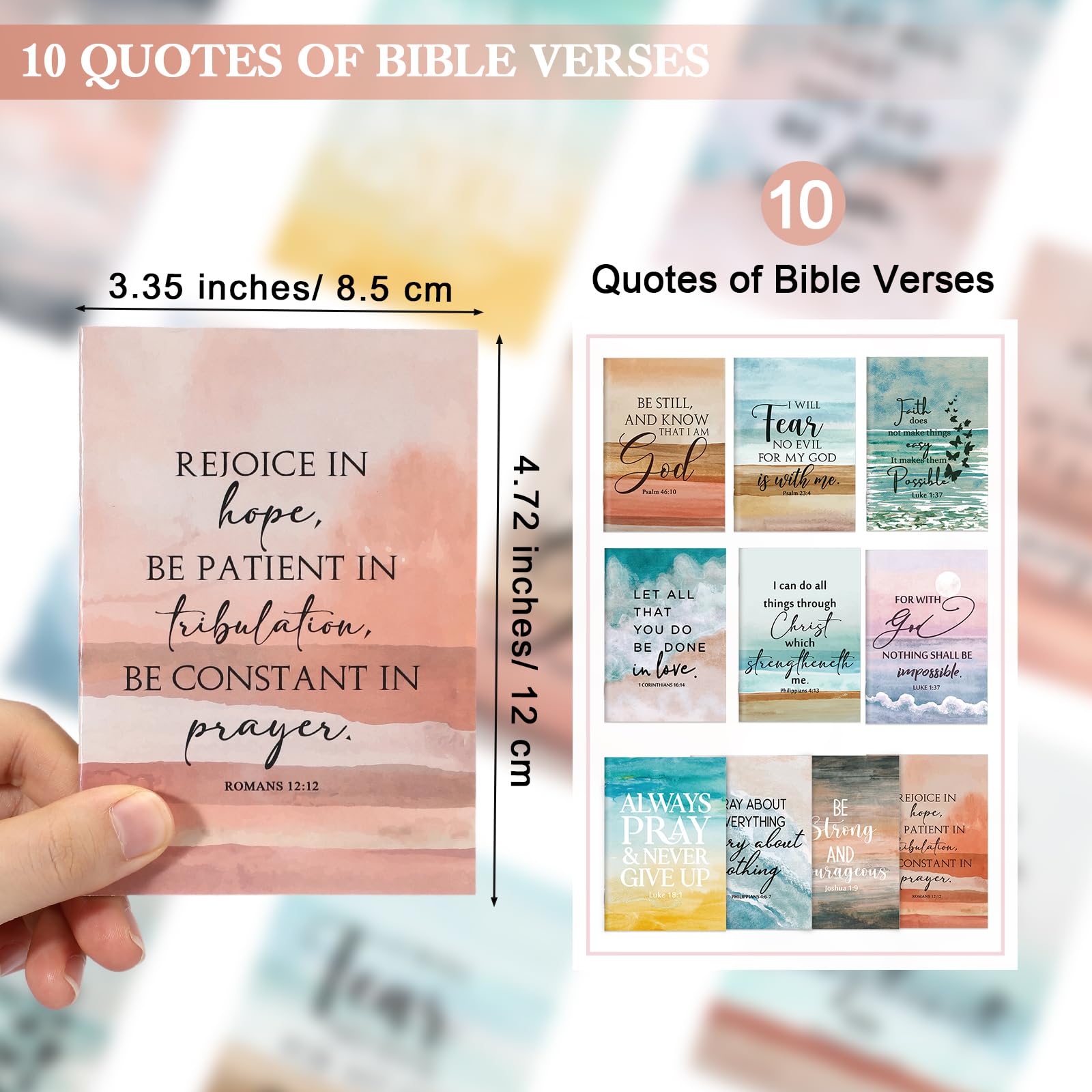 Kosiz 50 mini cuadernos inspiradores cristianos pequeños con versículos bíblicos, escritura religiosa, mini diario de bolsillo, papelería de campamento para estudiantes, escuela dominical, regreso a