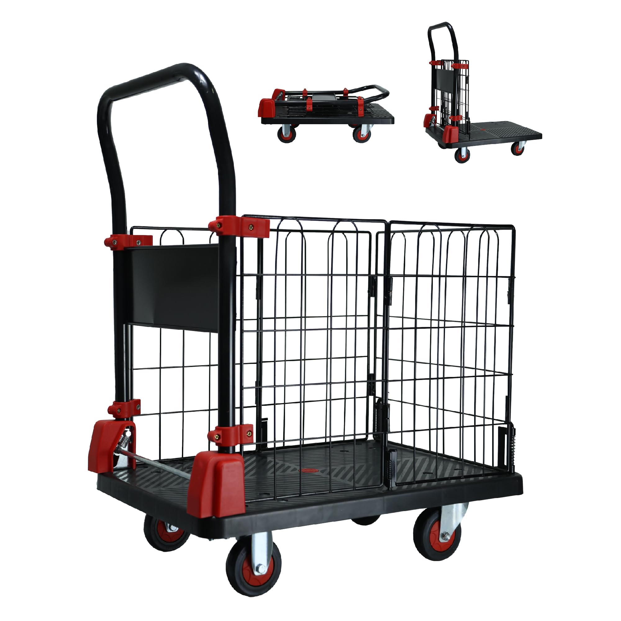 Amazon.co.jp: カゴ付き 折り畳み 台車 コンパト ワゴン車 キャスタ一