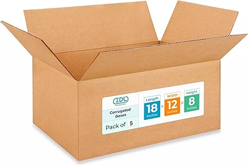 Cajas para envío IDL Packaging - B-1266-5 de cartón corrugado, tamaño pequeño, de 12 pulgadas de largo x 6 pulgadas de ancho x 6 pulgadas de alto