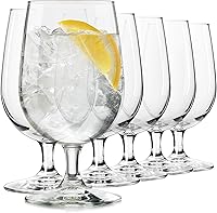 Vista 8 de Libbey Blue Ribbon - Juego de 8 copas de agua duraderas inspiradas en artesanías, vasos de agua transparentes con tallo para exhibir refrescos