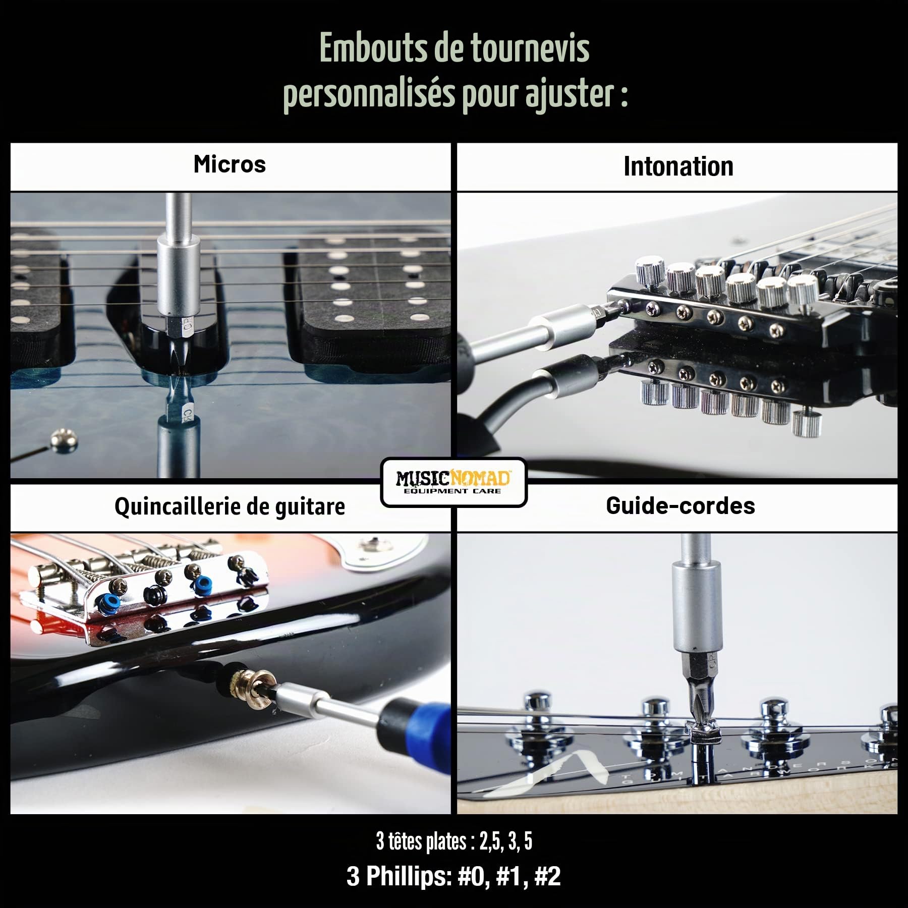 MusicNomad MN229 Premium 26 Pcs. Guitar Tech Screwdriver & Wrench Set - Outils pour instruments