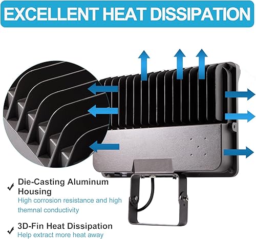 Miniatura 6 de Lightdot Luz de inundación LED de 200 W para exteriores, 5000 K, 28000 Lm (equivalente a 1200 W) luz de inundación LED de estadio con foto del
