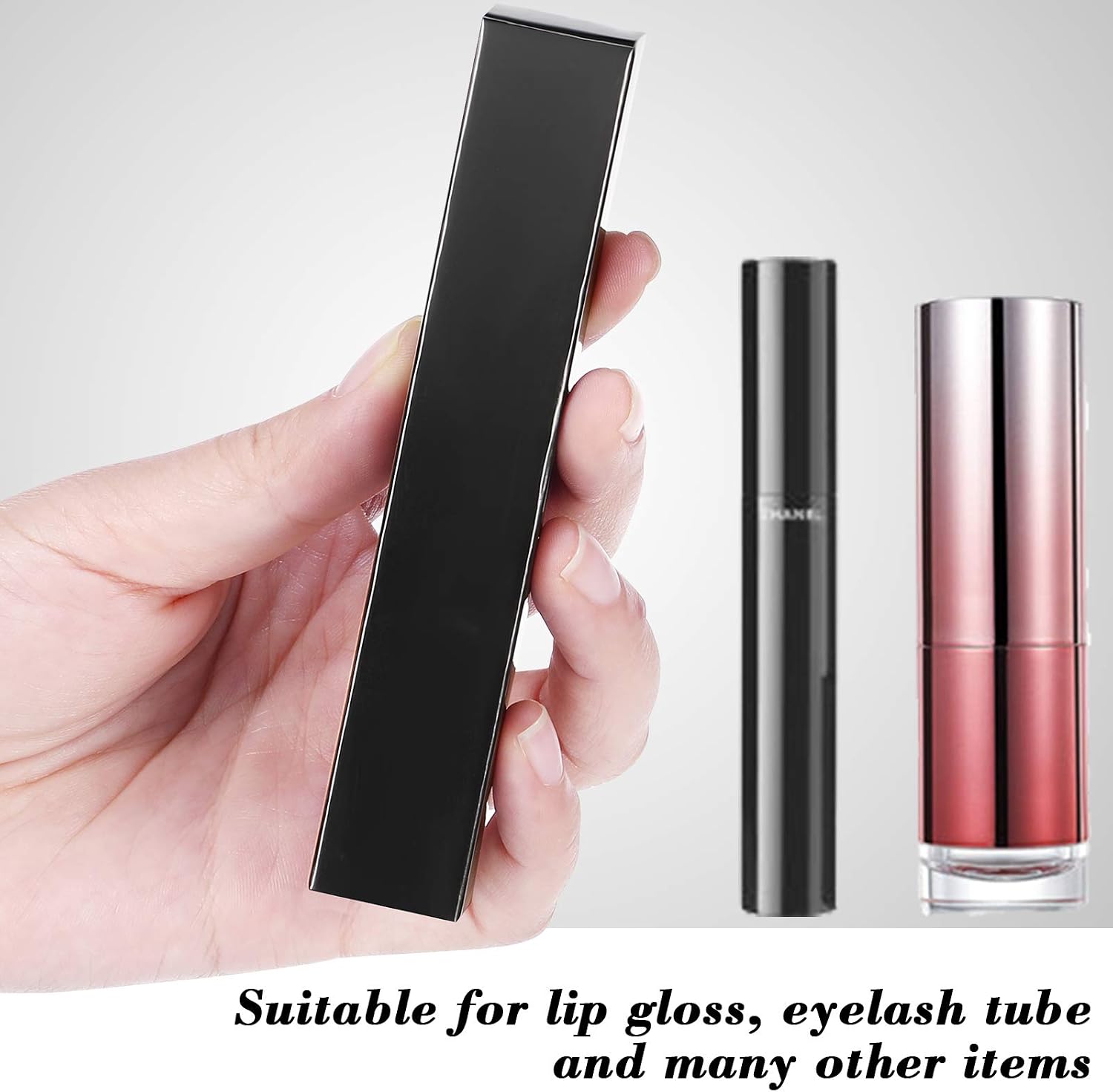 Maitys 60 Pieces Lip Gloss Packaging Boxes Empty Lip Gloss Boxes Paper Lipstick Perfume Packaging Boxes Containers Lipstick Packaging Paper Case for Lip Gloss Storage (Solid Black)