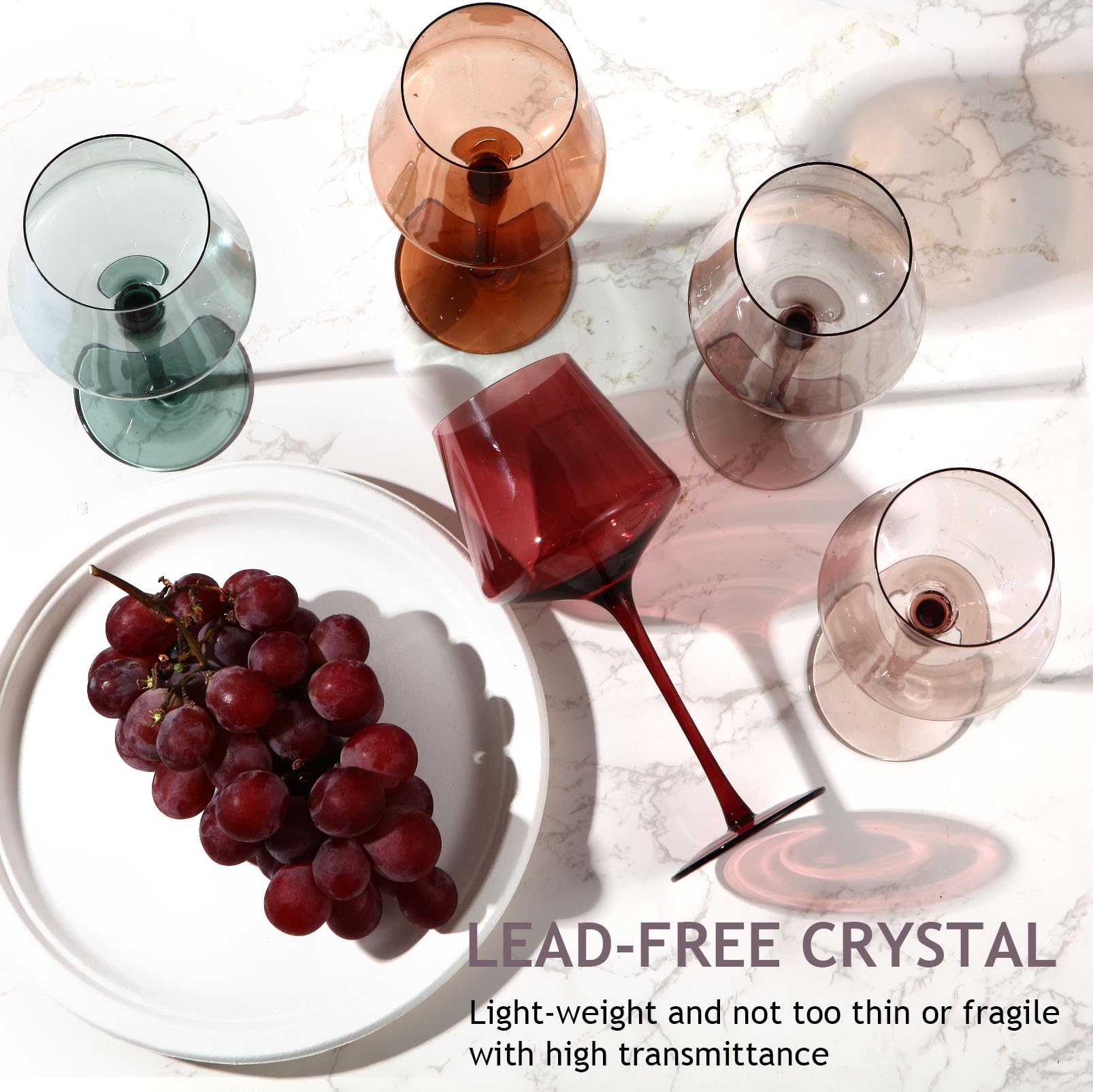 Lot De 6 Verres à Eau Colorés D'inspiration Vintage Pour Mariage - 236,8 G - Couleur En Verre Solide (rouge 2