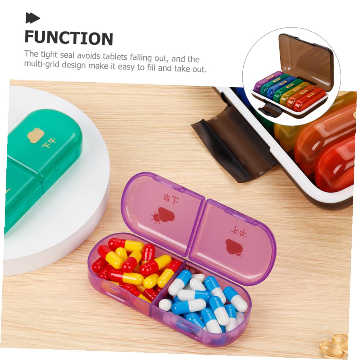 7-tage Tablettenbox für Woche, Tragbarer Wochen Dispenser