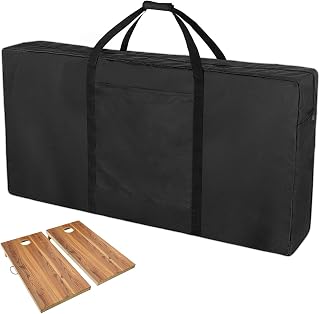 Andacar Cornhole Carrying Case, Professional Cornhole Boards Carrying Bag Regulation Size Cornhole Board Covers Black