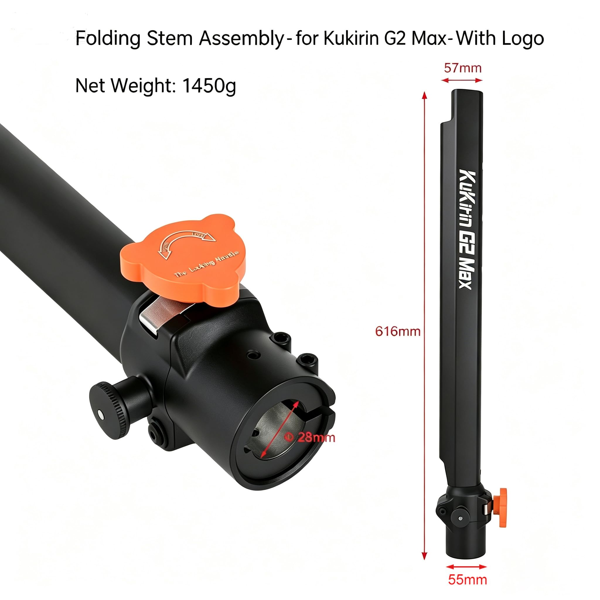 Poteau Pliable pour Kugoo Kukirin G2 Max en Alliage d'Aluminium