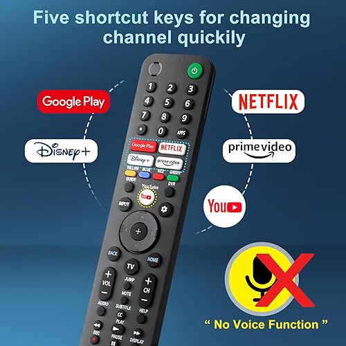 Miniatura 3 de RMF -TX520U Control remoto universal compatible con Sony Bravia LCD LED Smart TV, con Google TV, Netflix, Disney+, Prime Video, botones de YouTube