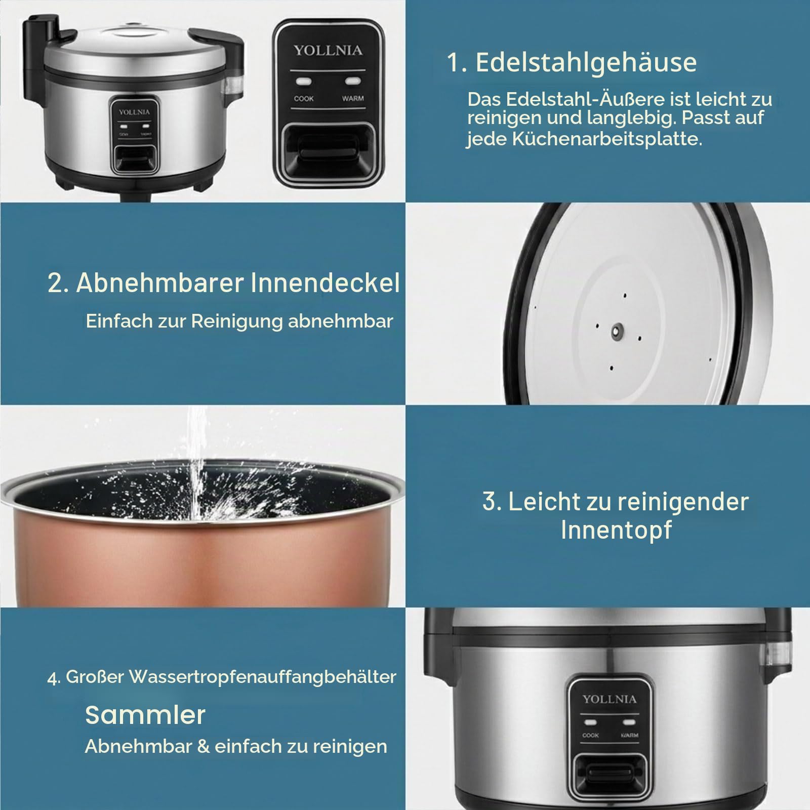11L Liter Gewerblich Reiskocher für 20-25 Personen