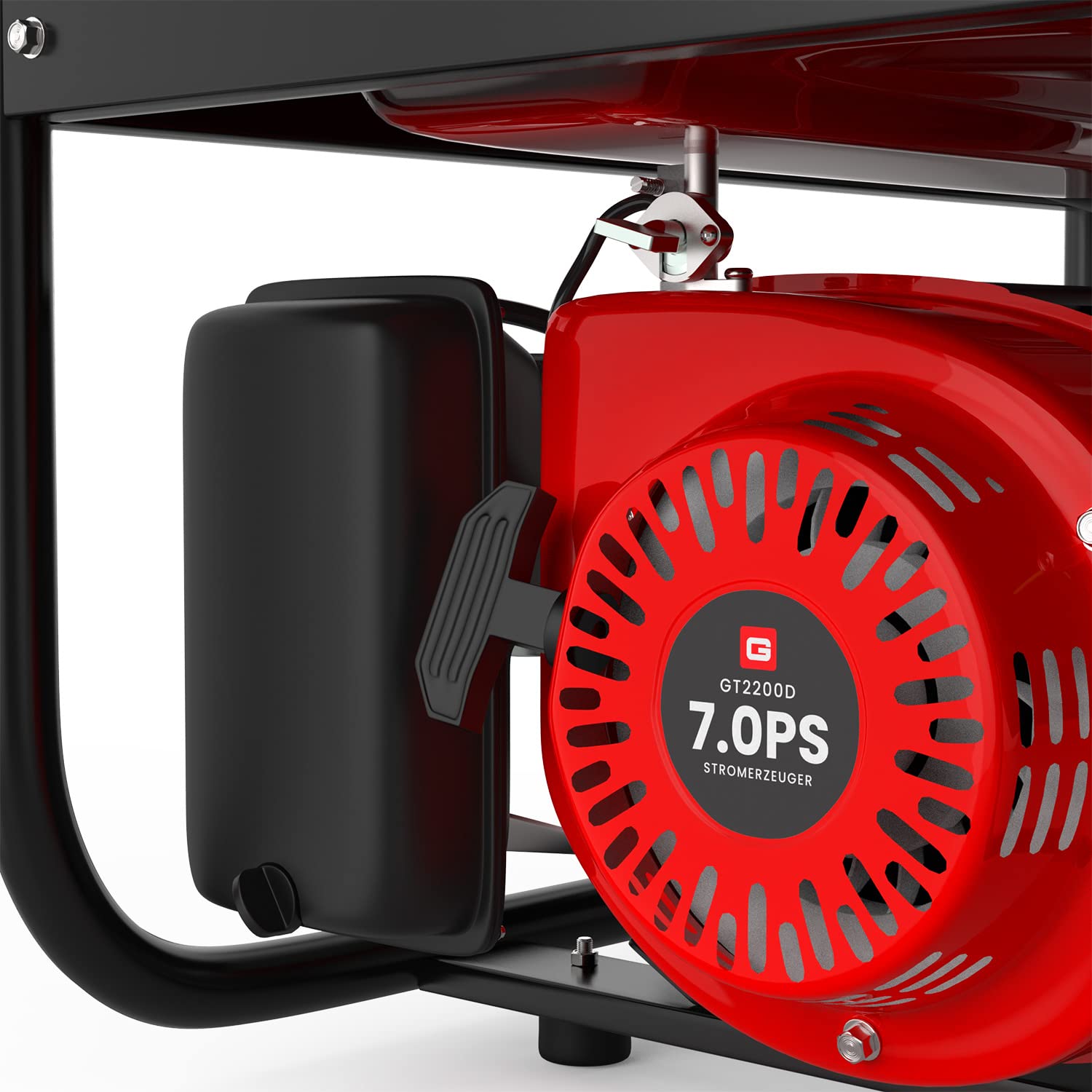GENTOR Generador de Energía de Emergencia de Gasolina Tranquila 2200 Vatios 7.0HP, Motor de 4 Tiempos, 2x 230V, 1x 12V, Pull-Start, Para Acampar