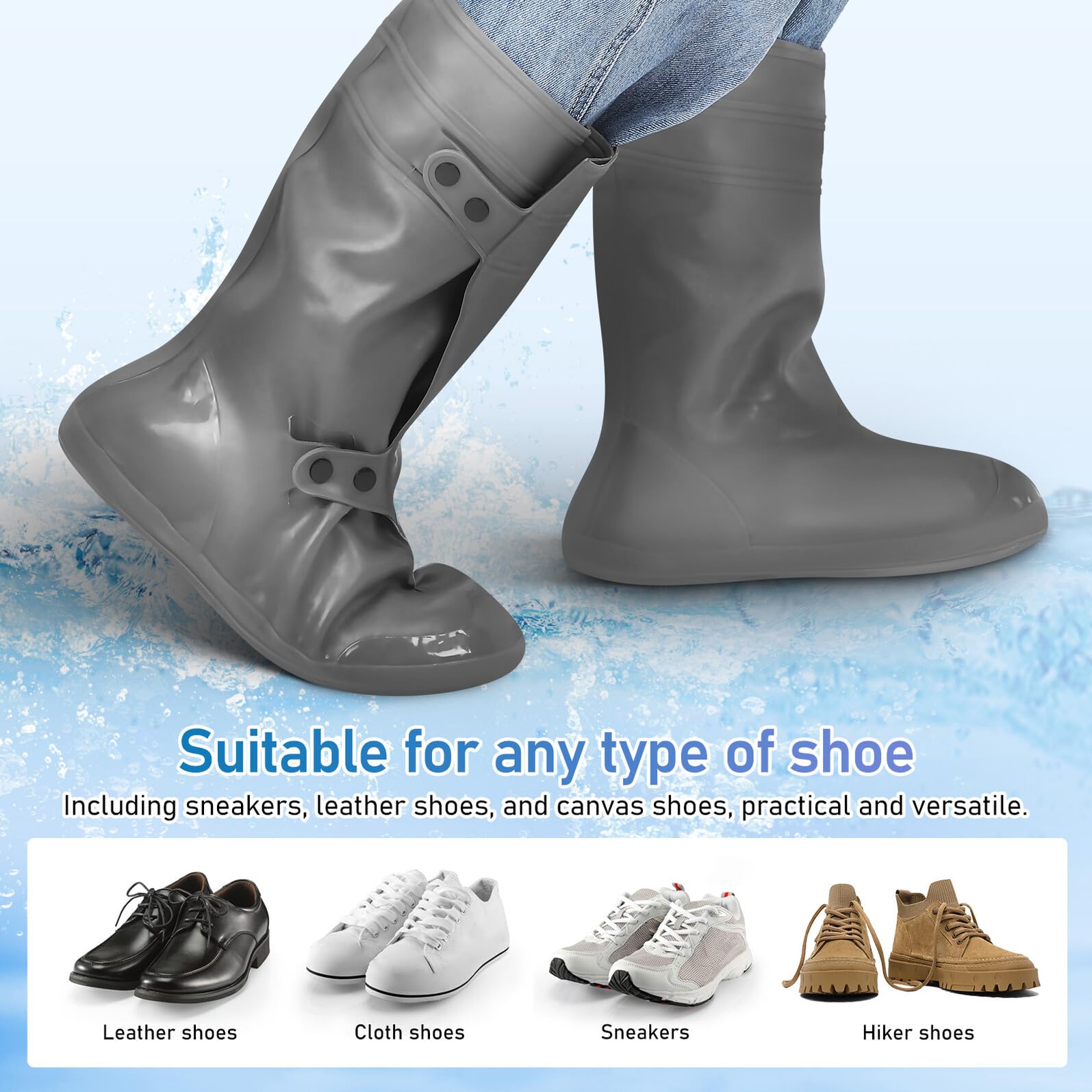 rutschfeste Schuhüberzüge 2XL 42 43 aus PVC Robuster Regenschutz für Outdoor Reise Arbeit
