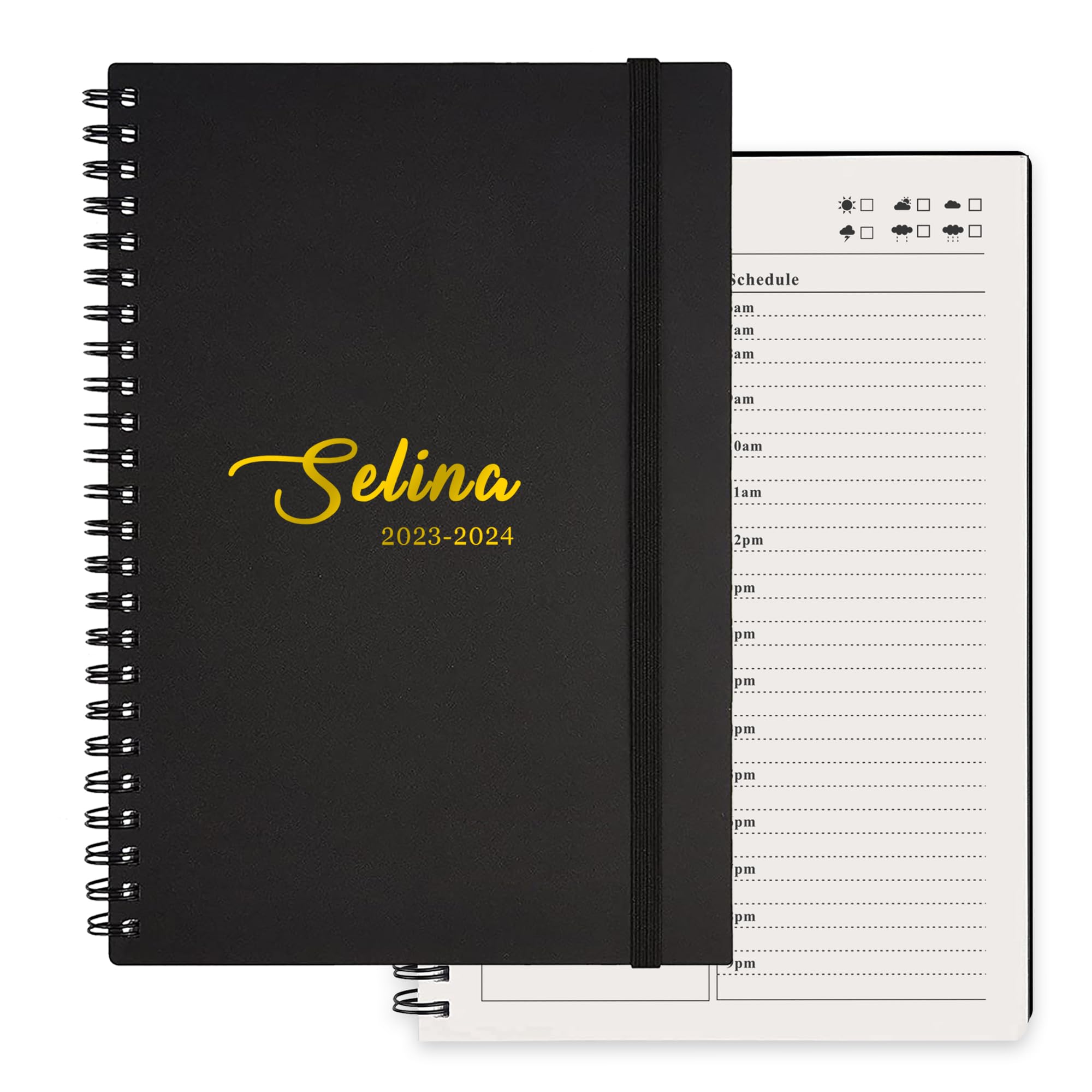 Personalized Daily Planner Undated, To Do List Notebook Diary Hourly Planner, Daily Weekly Monthly Planner for for Men Women Graduation Birthday