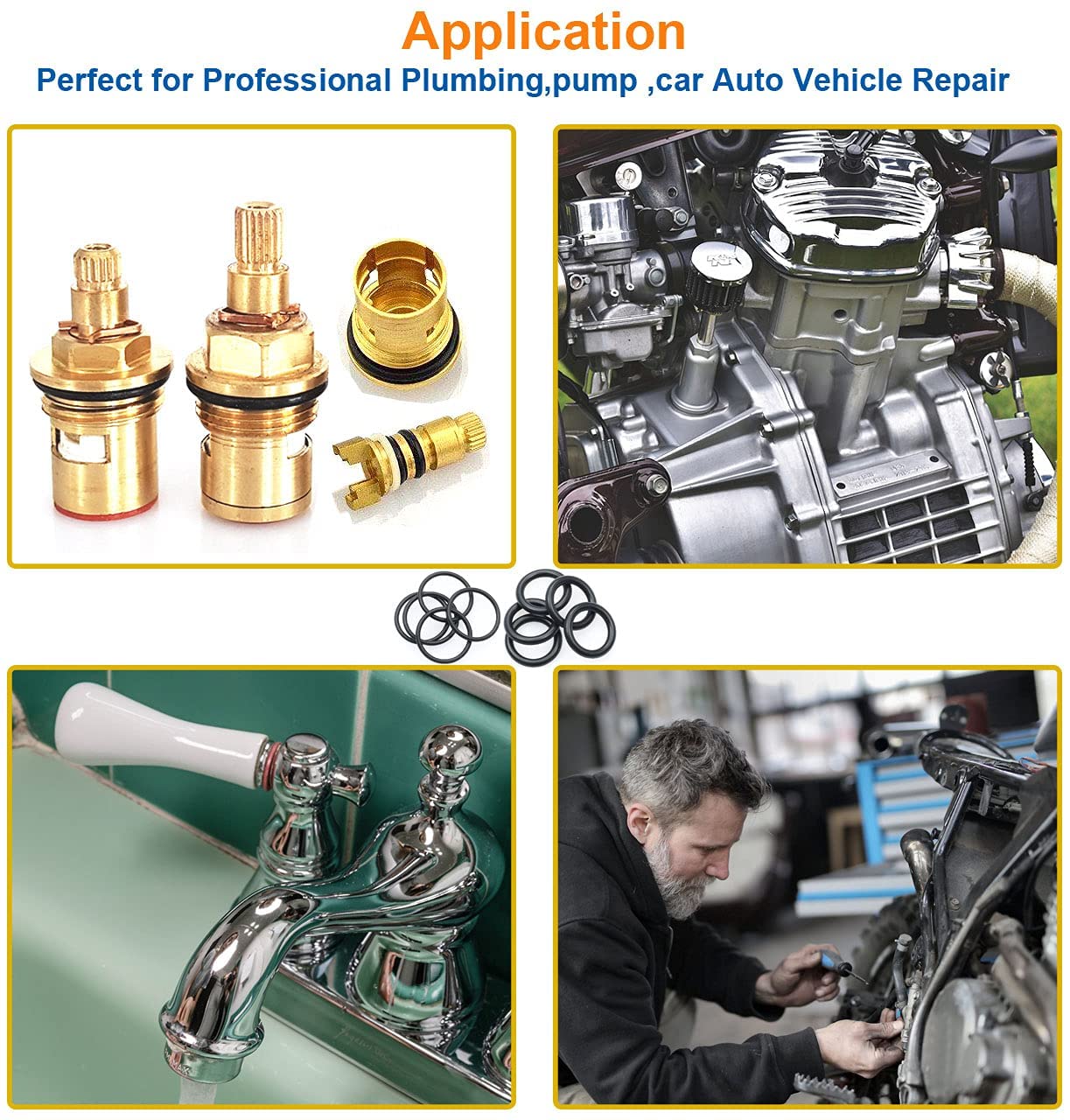 Kit di O-Ring in Gomma HUAZIZ 3mm-22mm 225Pcs per Riparazione Climatizzatore Auto