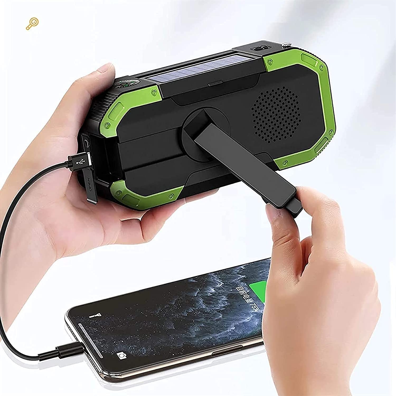 Radio d'urgence étanche,Radio-Rayon Solaire Portable 5000MAh avec Haut-Parleur Bluetooth,Am/FM NOAA Radio de Diffusion d'urgence avec Chargeur de téléphone Portable