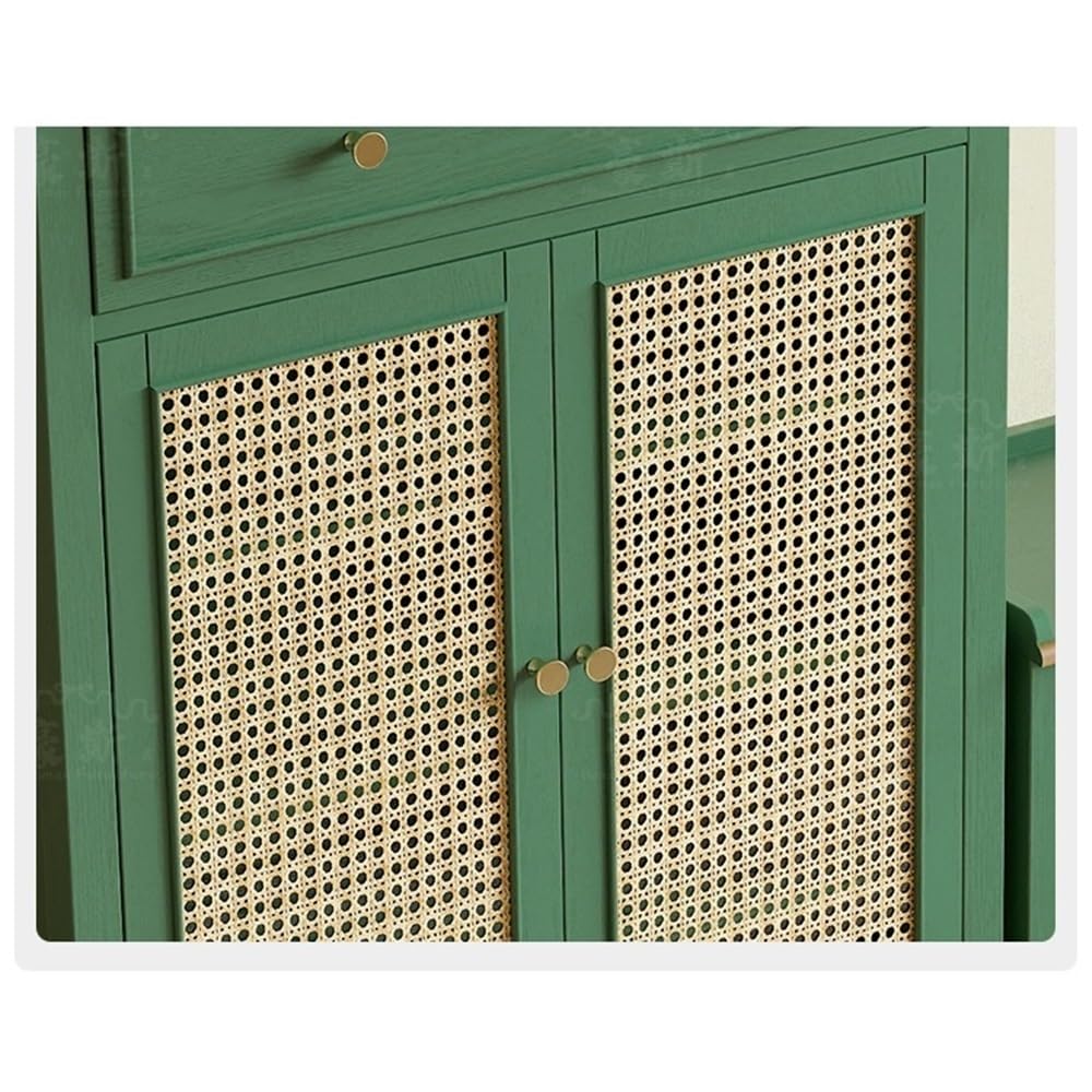 Gv8pA5fj7b scarpiera da ingresso Scarpiera in stile vintage in rattan a 4 ripiani con ante, regolabili, scarpiera in legno cassetti scarpiera da ingresso