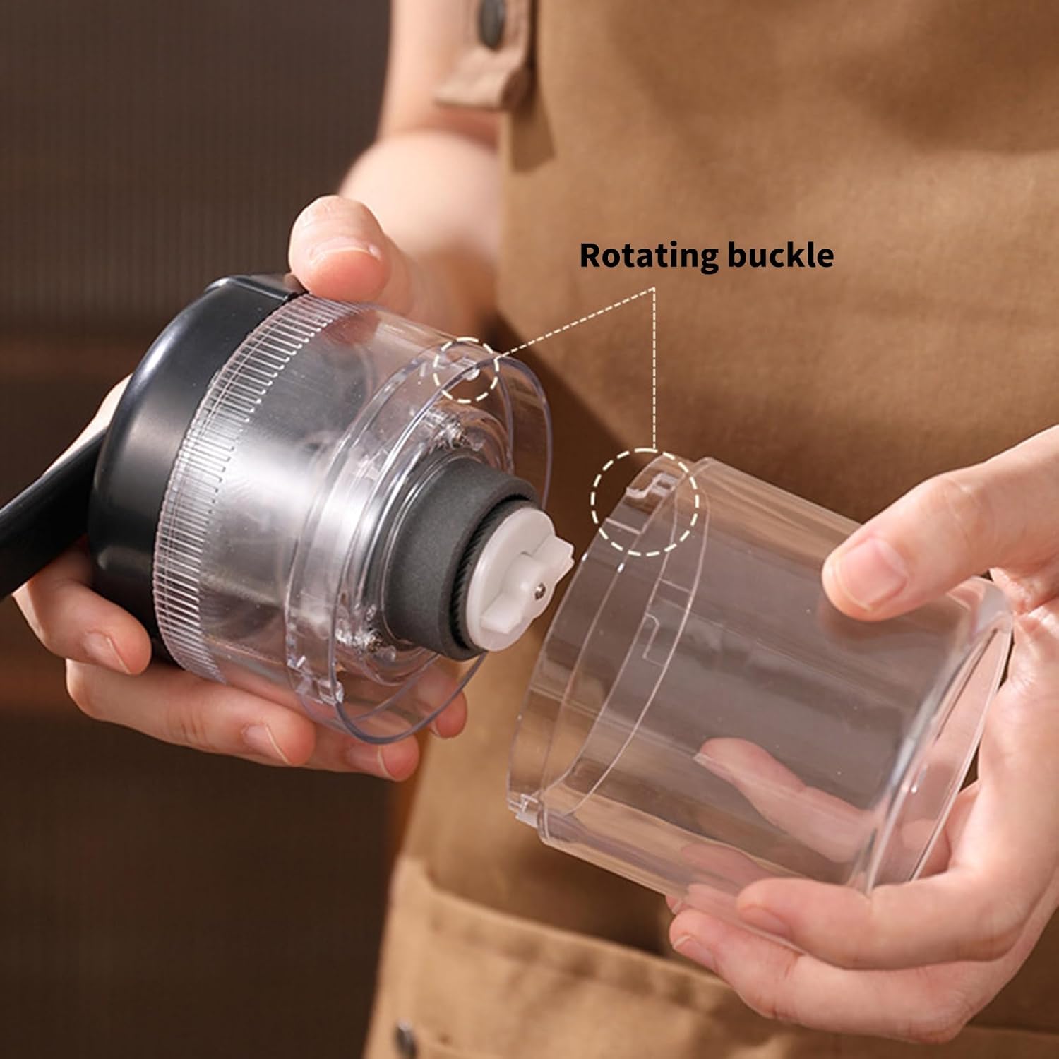 PINKTATA Manual Coffee Grinder, Ceramic Bar, Adjustable Coarseness, Hand Crank Espresso Mill for Home and Travel
