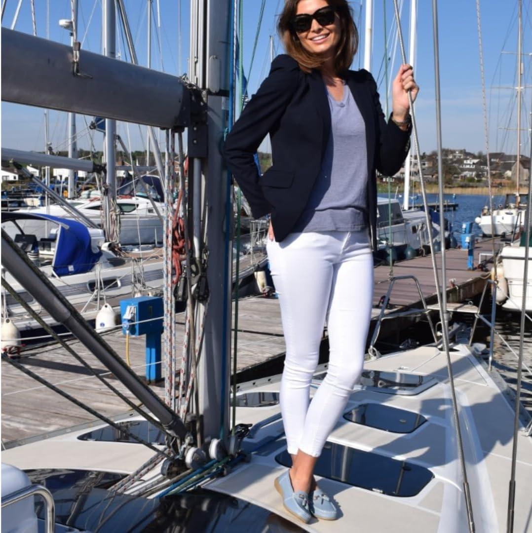 Jo & Joe Nautical Ladies Leather Loafer Shoes, Tassel Flat, Women's Size 7.5-8, Flexible Rubber Grip Sole, Round Toe, Pull-On, 1 inches Heel, Cold Lining, Solid, Low Top, Comfort Wear, Party 6 71u5q6c92NL. AC SL1080