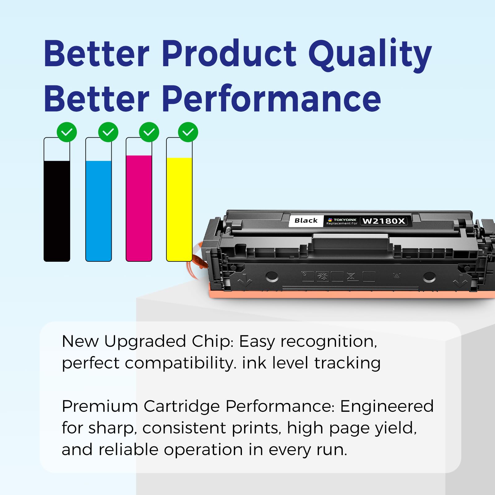 TOKYOINK 218A Toner Cartridges 4 Pack 3301fdw 3201dw 3301 218X Compatible for HP 218X Toner Cartridges 4 Pack for Color LaserJet pro MFP 3301fdw Toner 3201dw 3301cdw 3301sdw Printer High Yield W2180A