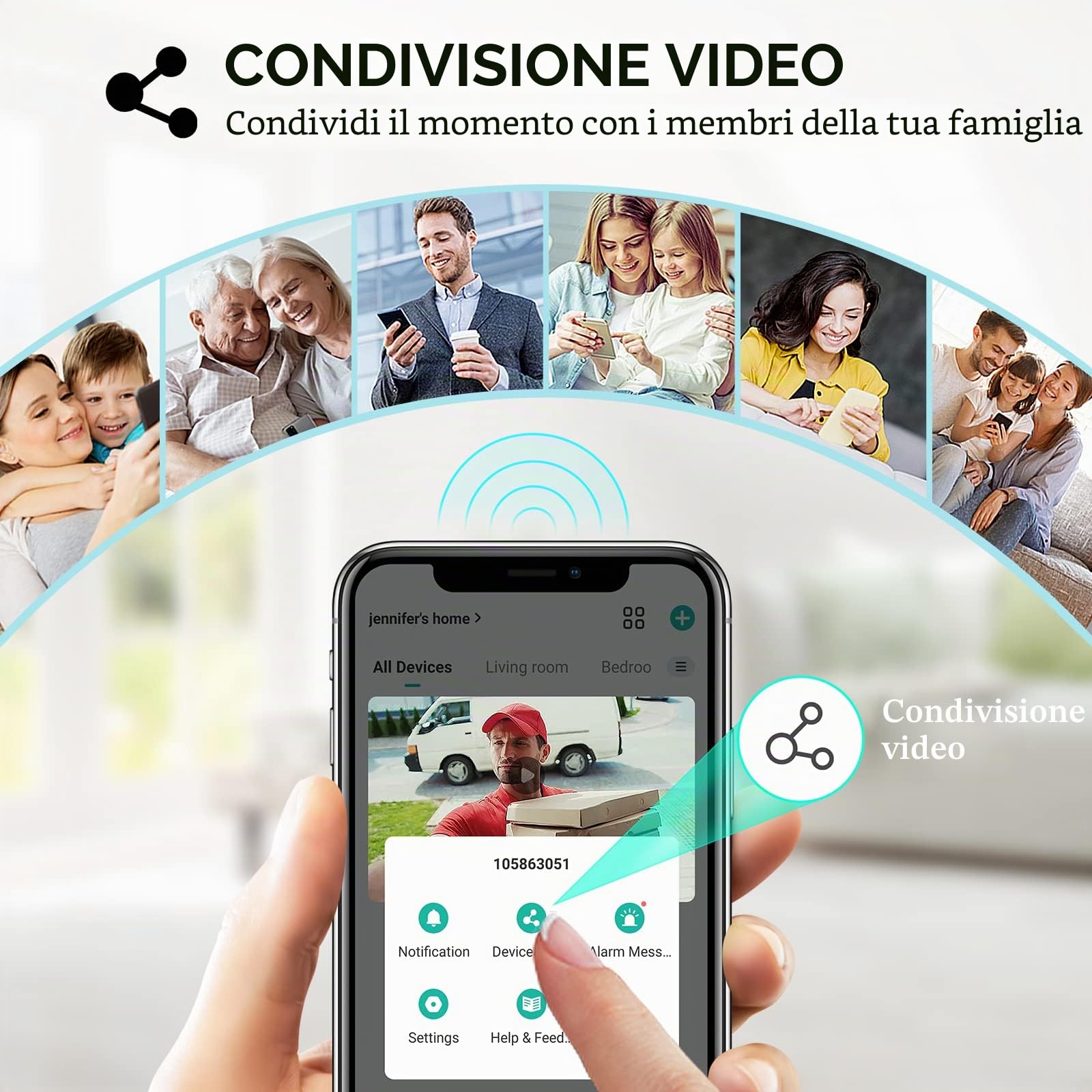 XTU Campanello senza fili con fotocamera, campanello video WiFi con telecamera e campanello, 2K HD, rilevamento umano PIR, audio bidirezionale, scheda SD e archiviazione nel cloud, IP66 impermeabile