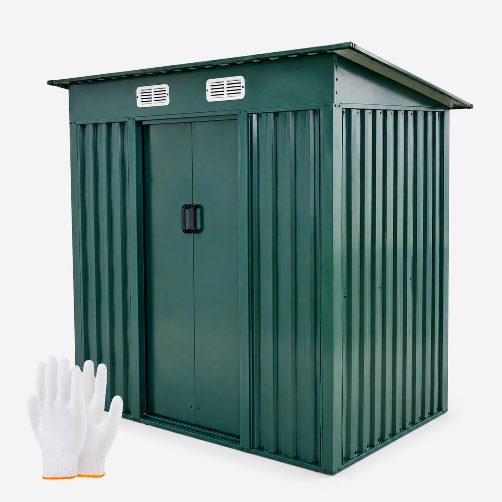 Sulwena Metal Garden Shed 6 x 4ft Heavy Duty Outdoor Storage Box Tool Shed
