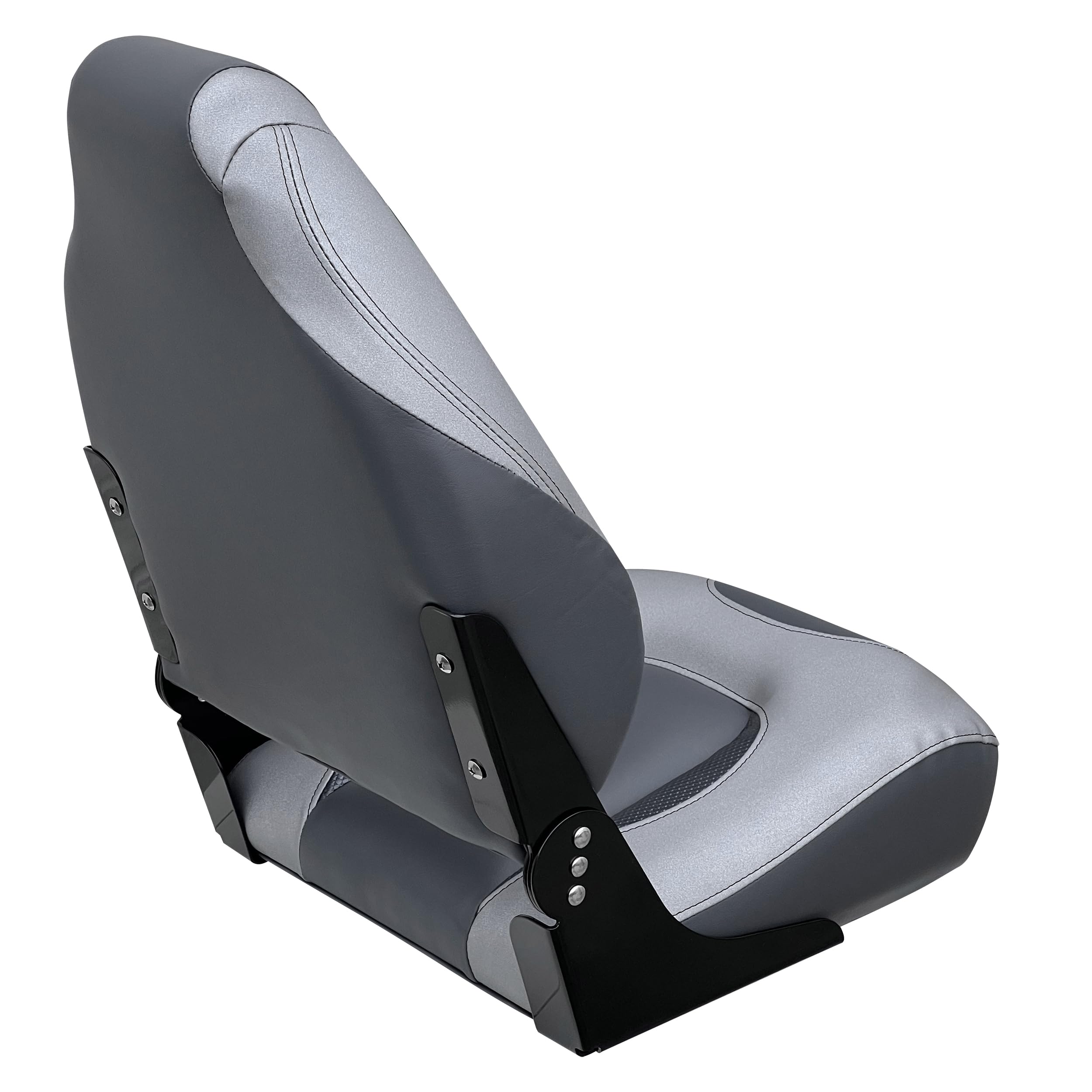 Siège Bateau De Pêche Wise à Dossier Moyen – Vinyle Marin Anti-UV, Mousse Haute Compression, Montage BIA 4 Trous
