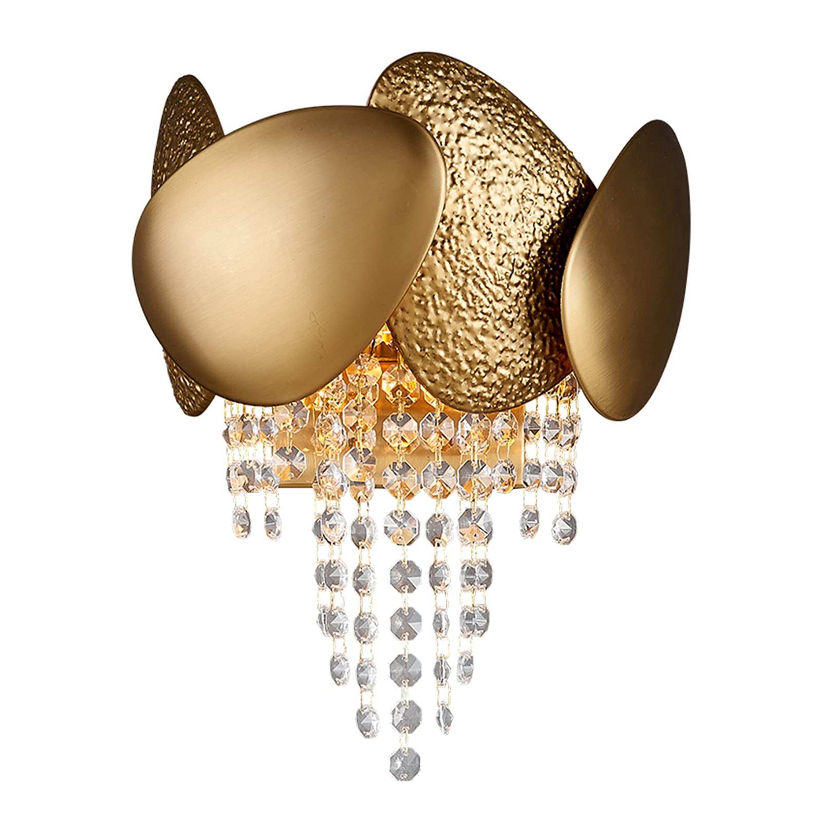 VDOQTLJT Modern Crystal Wall Lamps LED Hardwired Light Fixtures Gold Sconces Compatible with Bedroom Bedside Bathroom Indoor Lighting Warm White Sconce