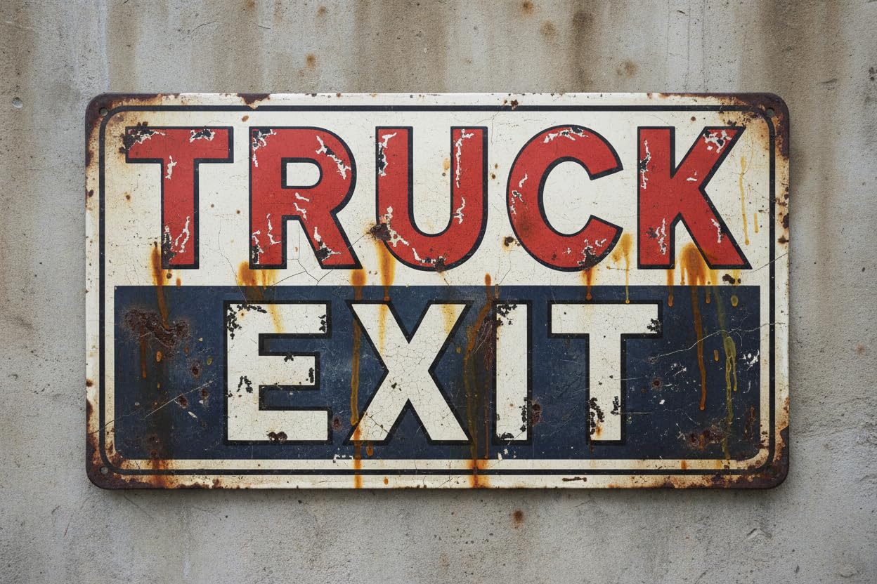 Wall Decor Truck Exit Sign. 8x12Inch Metal Vintage Signs Aluminum Plates Printed