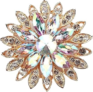 Rhinestone Flower Brooch Pin - Vintage Rose & Sunflower Brooches, Large ...