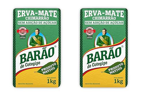 Barão de Cotegipe Yerba Mate - Erva Mate Chimarrão Caliente o Frío - Té helado Tereré Sabores Afrutados 2.2Lb 2.2 lbs (Nativa, Paquete de 2)