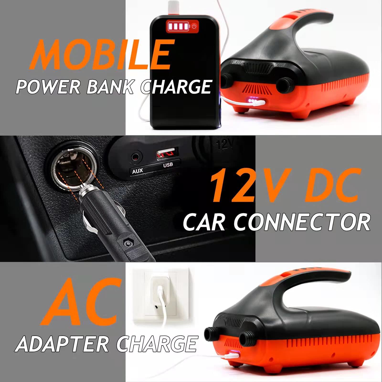 Pompe à haute pression électrique 20PSI 12 V DC avec fonction intelligente à deux niveaux Auto-Off