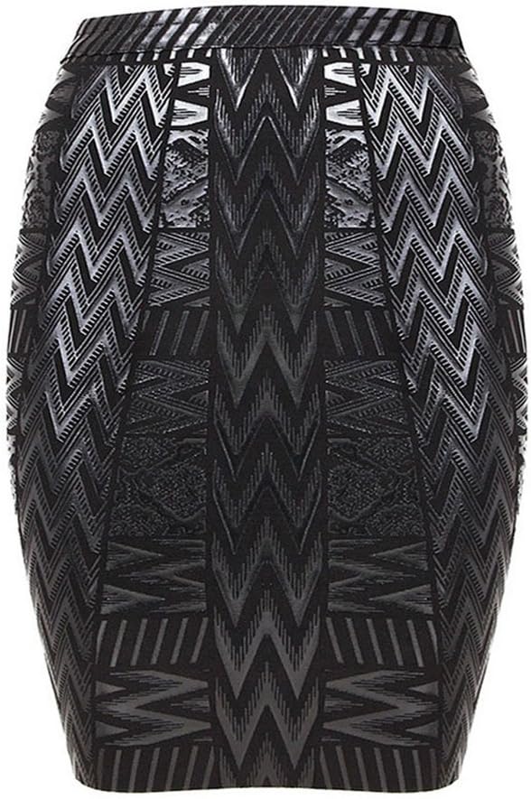 Leather Metallic High Waist Bandage Skirt