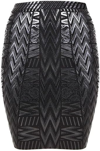 Leather Metallic High Waist Bandage Skirt