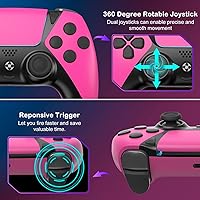 Vista 5 de Wireless Controller Compatible with PS4 Controller,Wiv77 Ymir Pink Pa4 Controller Remote Works for Playstation 4