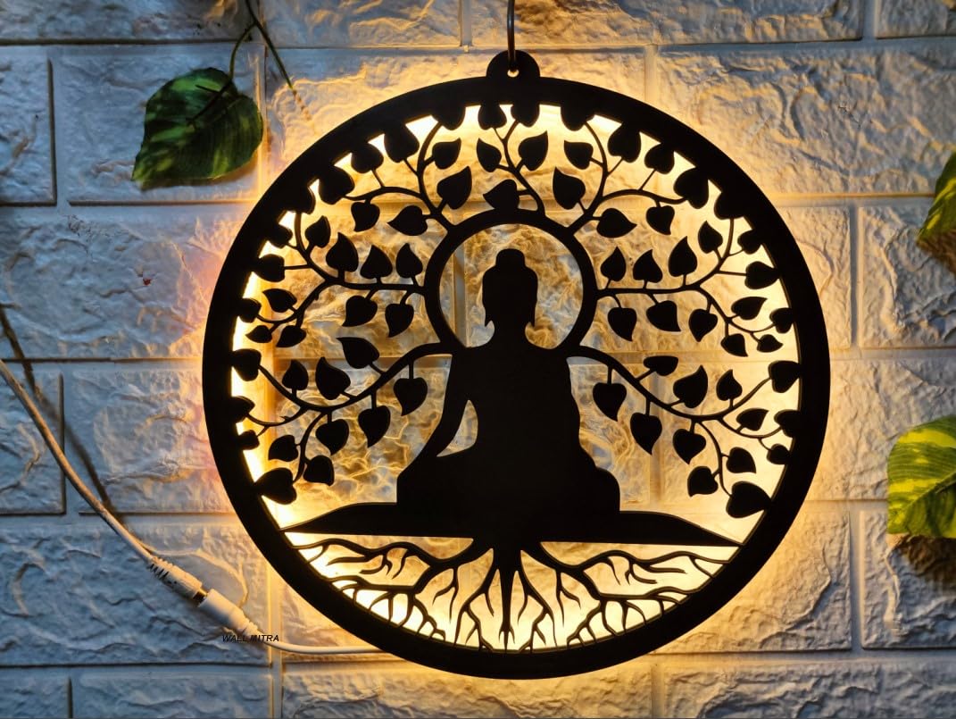 Wall Mitra Gautam Buddha MDF Wood Backlit Wall Art with White LED for Living Room - Buddha Wall Decor, Wall Art for Home Decorations(12x12) (Warm White) (B0D6RKN12Y) Amazon Price History, Amazon Price Tracker