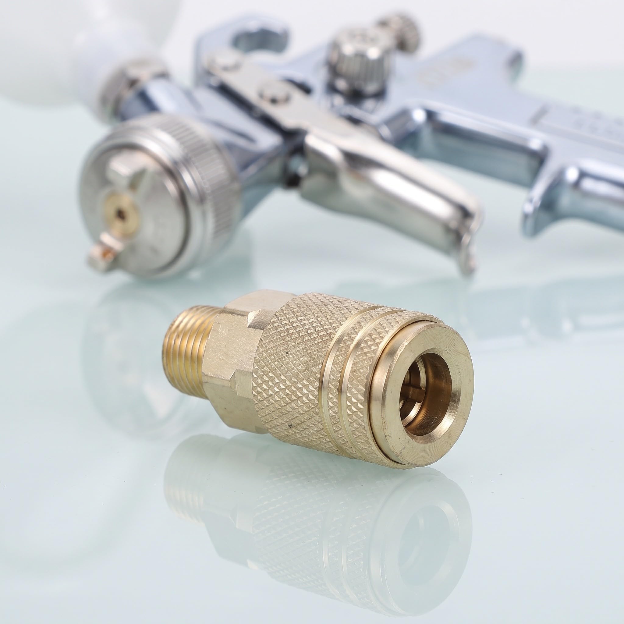 Toddmomy 12 raccordi in acciaio per tubo dell'aria, raccordo rapido NPT da 1/4 di pollice per compressore d'aria con manicotto di bloccaggio, connettore per pneumatica industriale.