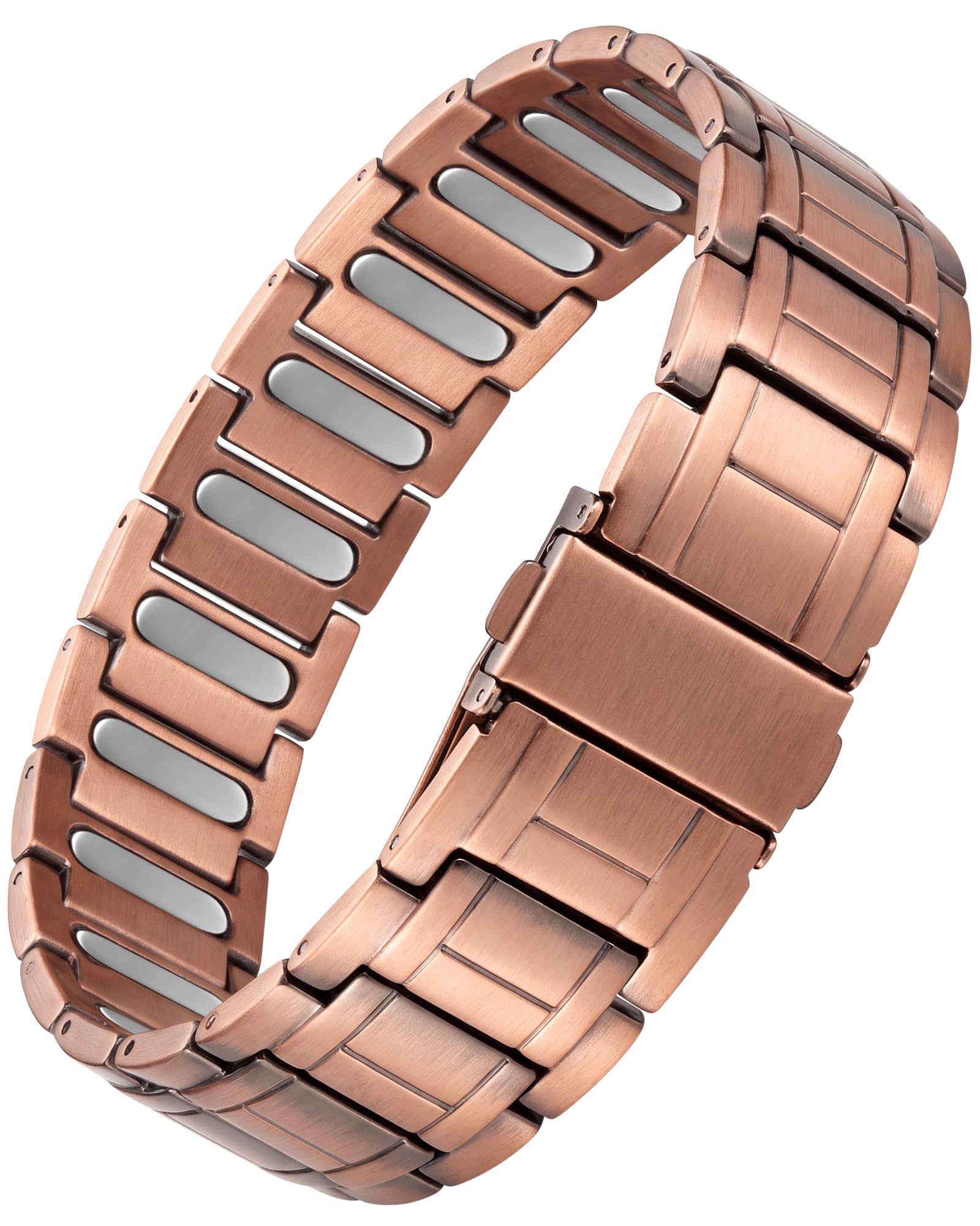 Feraco Pure Copper Magnetic Bracelet for Men,3X Strength Magnets Jewelry