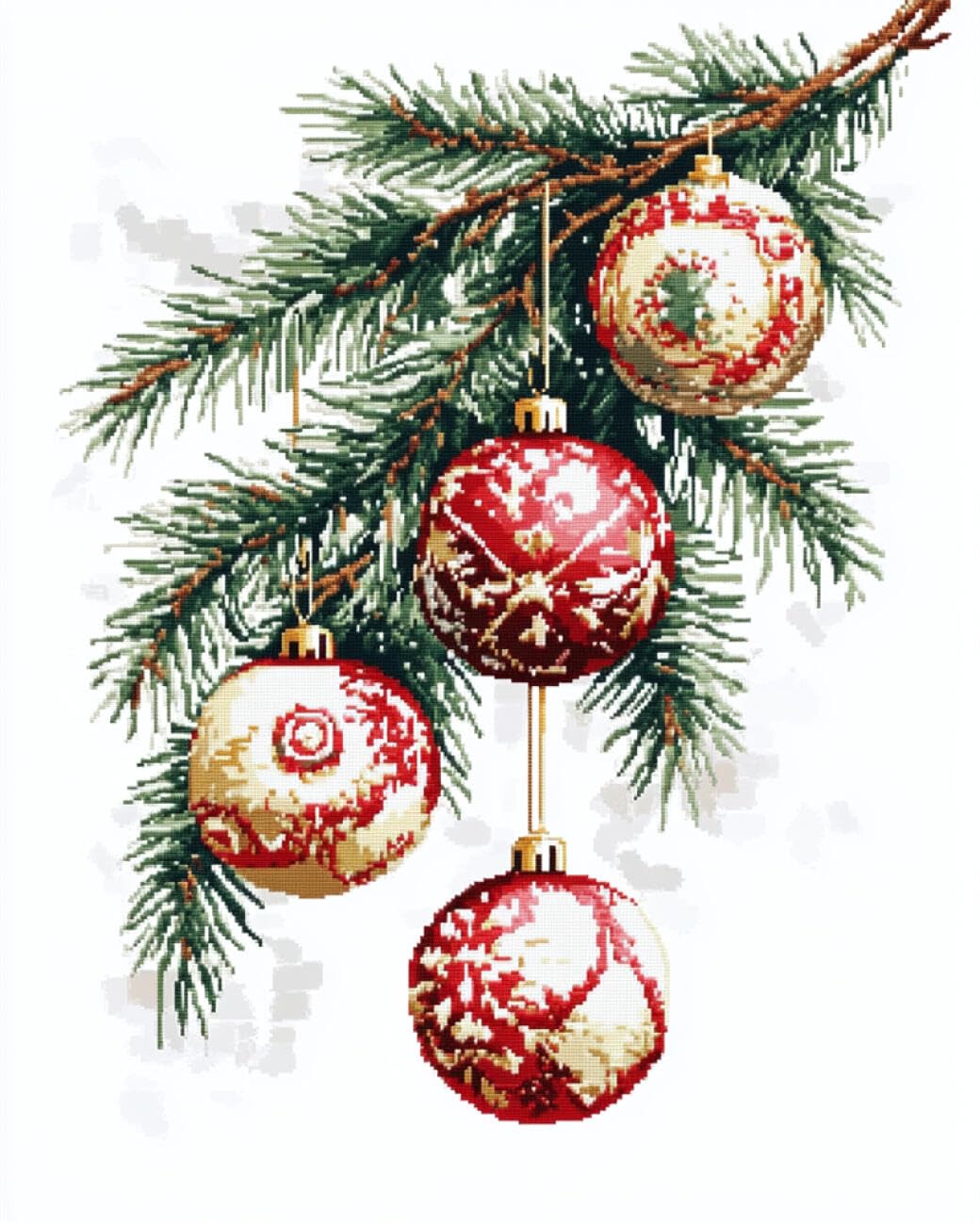 AMBATTERY Tapestry Kit Cartoon Christmas Tree DIY Crochet Kit Embroidery Set Rug Making Canvas Kits Needlework Crafts for Home Decor 23x35in