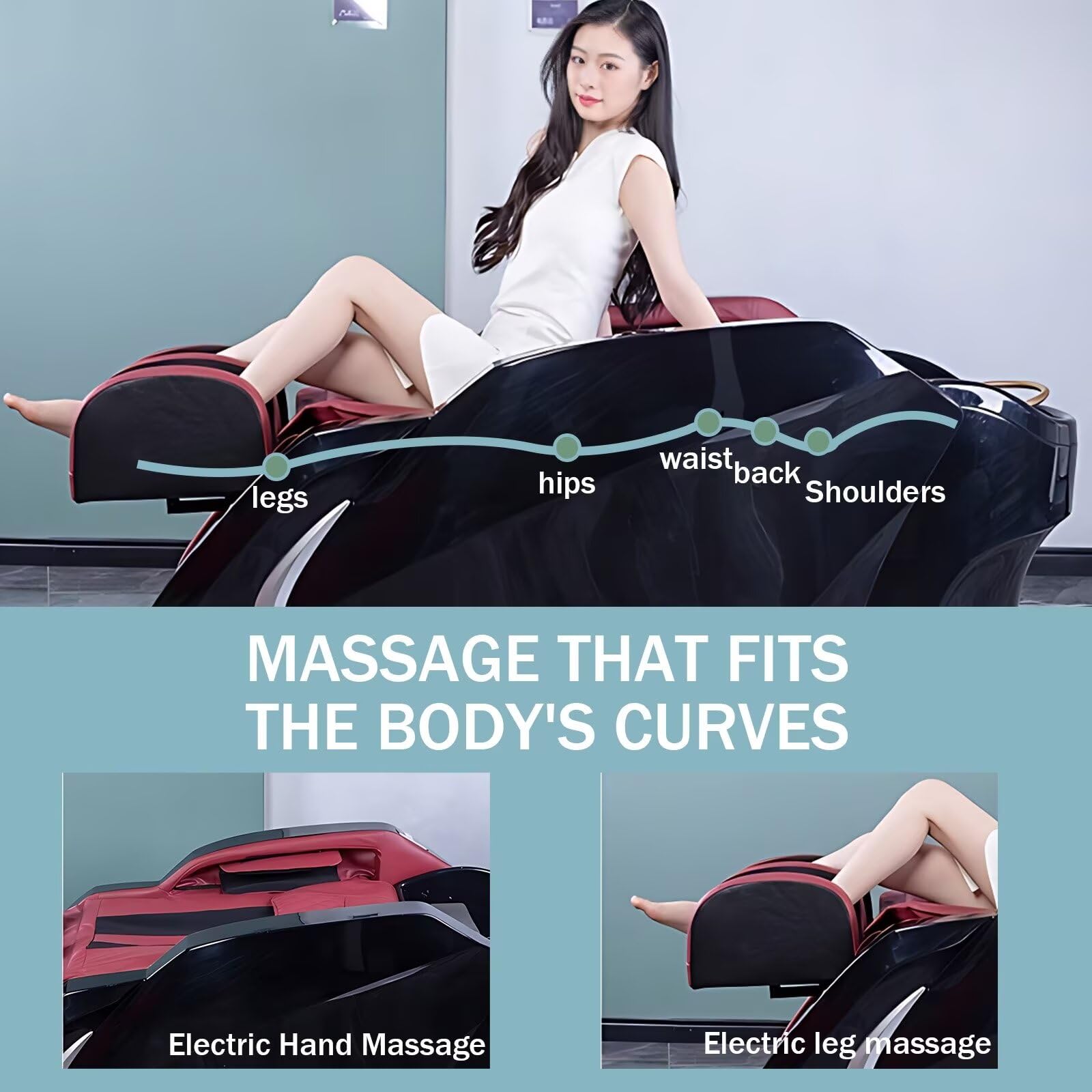 Professionelle Massage-Shampooliege mit Wasserzyklus, einzigartigem muschelförmigem Design, LCD-Fernbedienung und Kopf-Spa-Ausstattung für Salon- und Kosmetikstudios