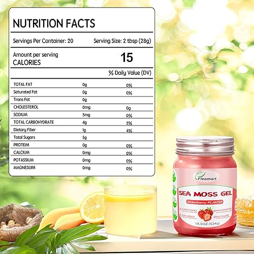 Miniatura 5 de Fleamart Gel de musgo marino de 18.5 onzas, cápsulas orgánicas crudas, superalimento, 92 vitaminas y minerales, gel de musgo marino artesanal