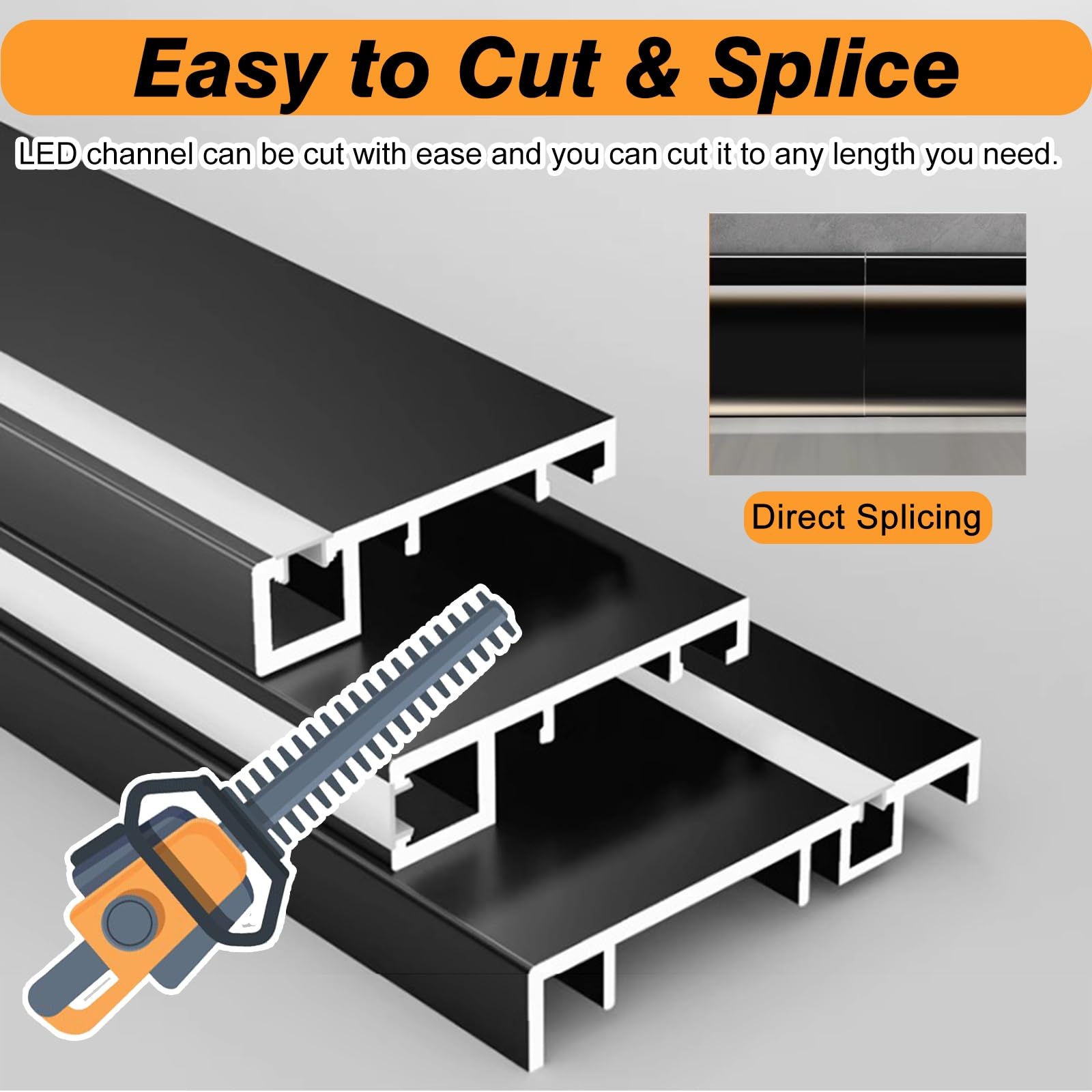 Moldura de remate de Techo, zócalo de Aluminio para iluminación indirecta, Montaje en Superficie de 7,6 x 7,6 cm, 8 Metros de Longitud. Ideal para molduras de Techo y zócalos de Pared. Diseñ