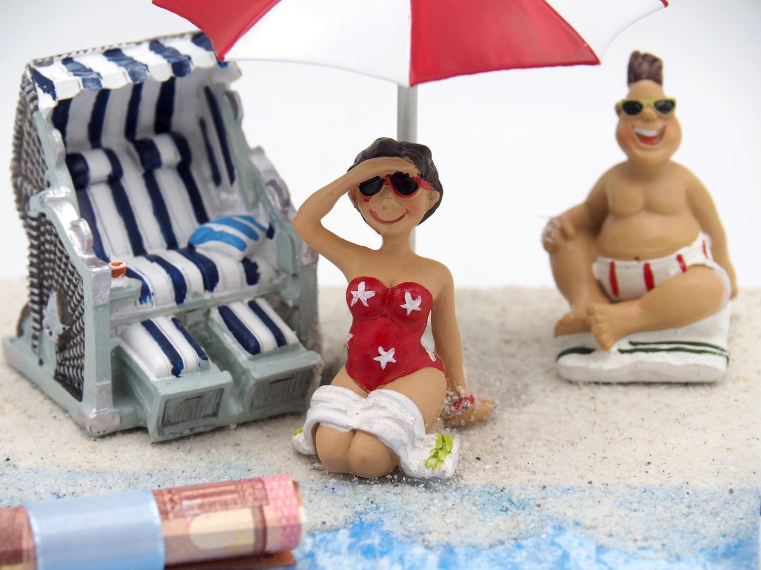 Unbekannt Geldgeschenk Verpackung Geldverpackung Nordsee Ostsee Sonnenschirm Strandkorb Urlaub Reise