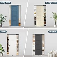 Vista 8 de JUBEST Kit de herrajes para puerta corrediza de 1,5 m de alta resistencia con tiradores de dedo, resistente pista de aluminio para sistema de 2